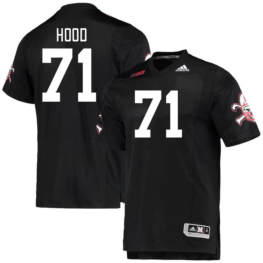 Men #71 Jacob Hood Nebraska Cornhuskers College Football Jerseys Stitched Sale-Black